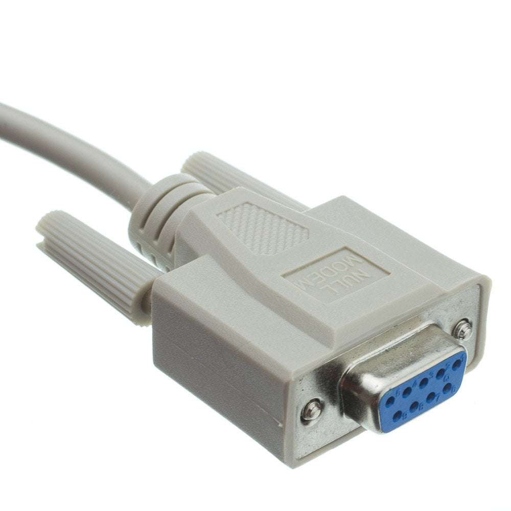 Null Modem Cable, Db9 Female to Db25 Male, Ul Rated, 8 Conductor, 15 Foot