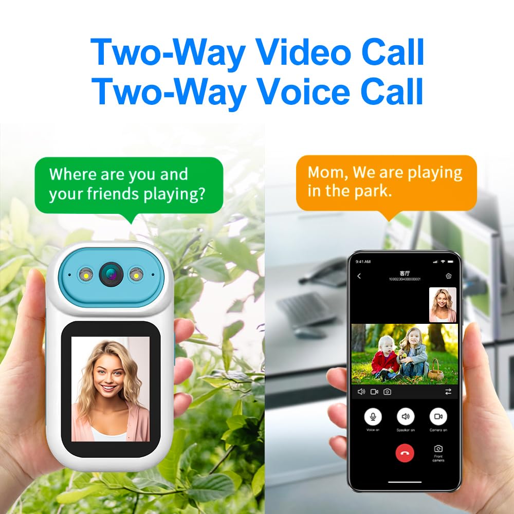 Video Calling Handheld Security Camera Indoor,Nanny Camera Baby Camera Pet Camera,2-Way Video Call 350°Pan Cameras for Home Security,Move