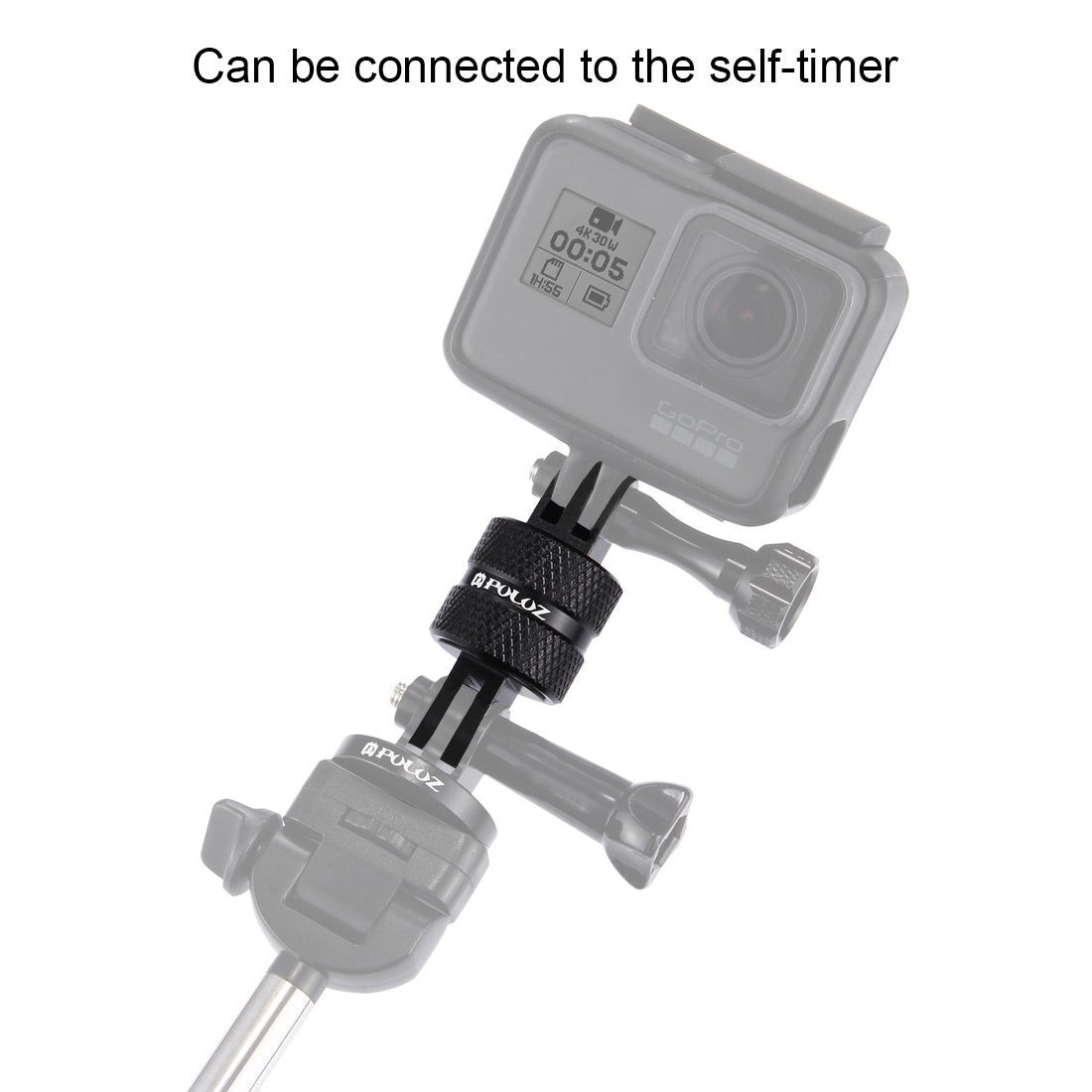 PULUZ 360 Degree Rotation Camera Mount, Metal Swivel Pivot Extension Arm Tripod Mount Adapter Compatible with GoPro 13/12 Black,Hero10/ 9/8/ 7/6/ 5