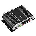 Stereo Audio Amplifier, Mini HiFi 2.1 Stereo Bass Car Home Audio Power Amplifier, Professional Digital Amp for Use on Your Carrier or at Home (Black)