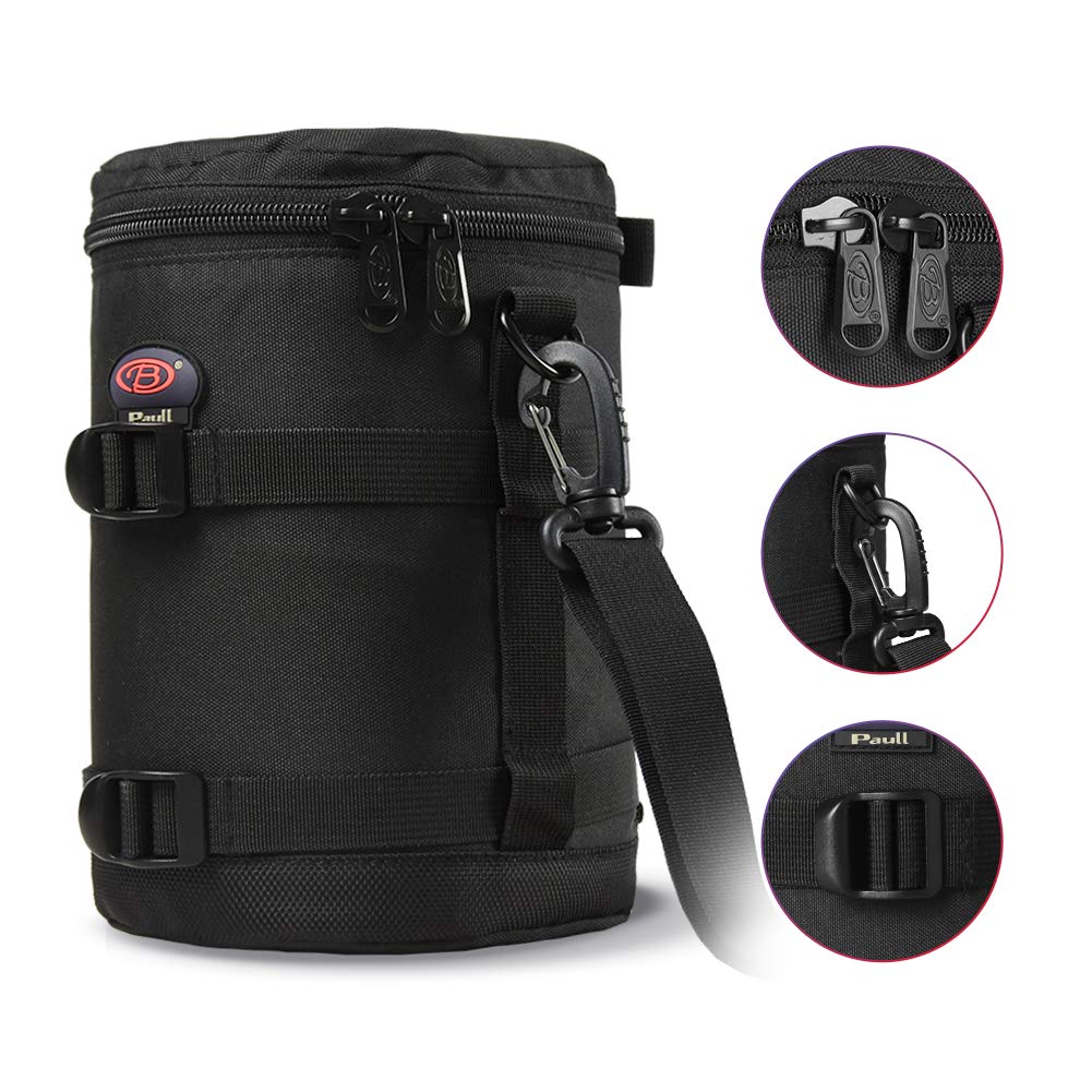 BPAULL Camera Lens Case DSLR Camera Lens Bag Fits for Canon Nikon Pentax Sony Olympus Panasonic and Other Camera Lens