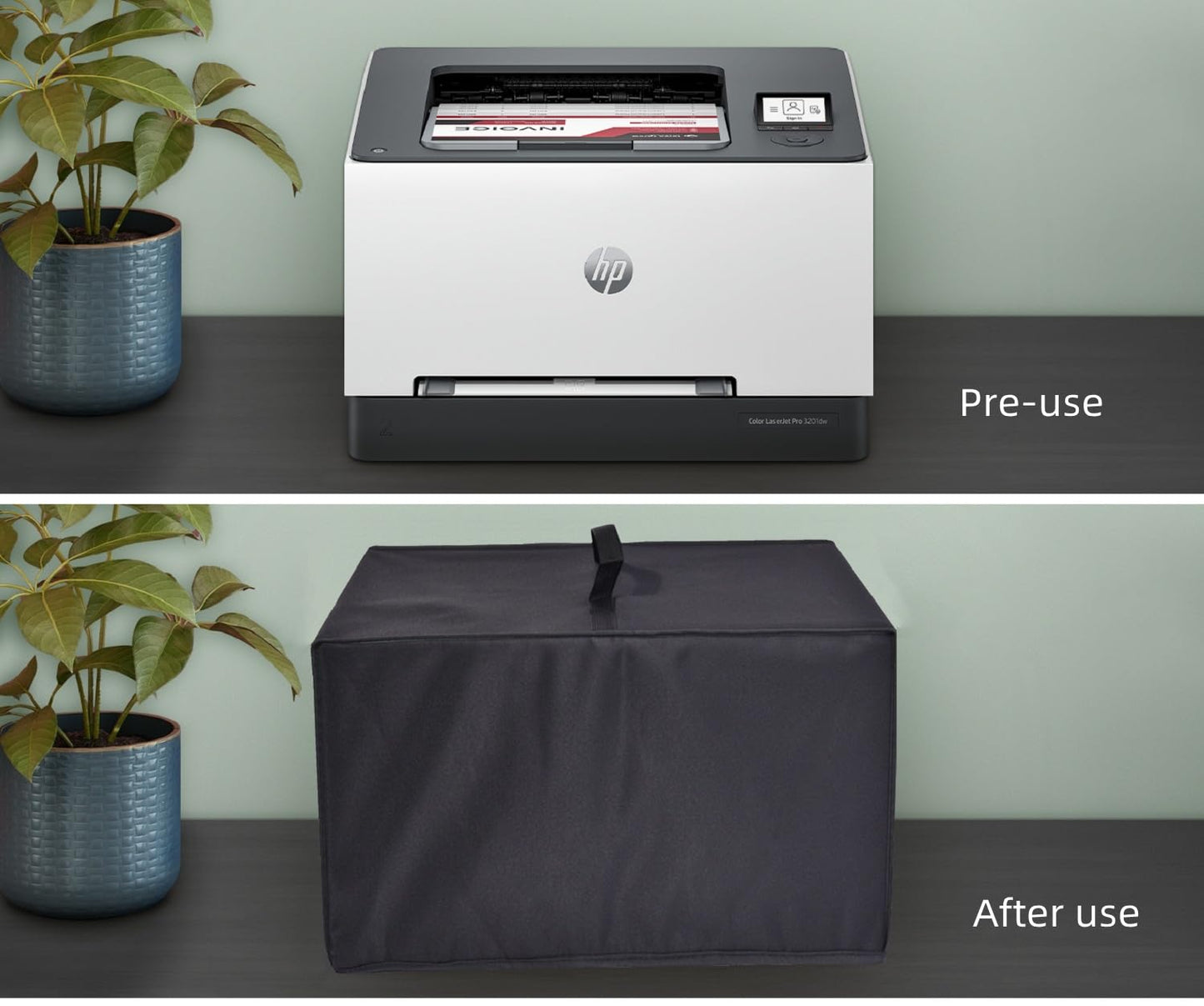 Anti-Static Waterproof Printer Dust Cover for HP Color Laserjet Pro 3201dw/M255dw/Brother HL-L3220CDW/HL-L3280CDW Wireless Printer (Black)