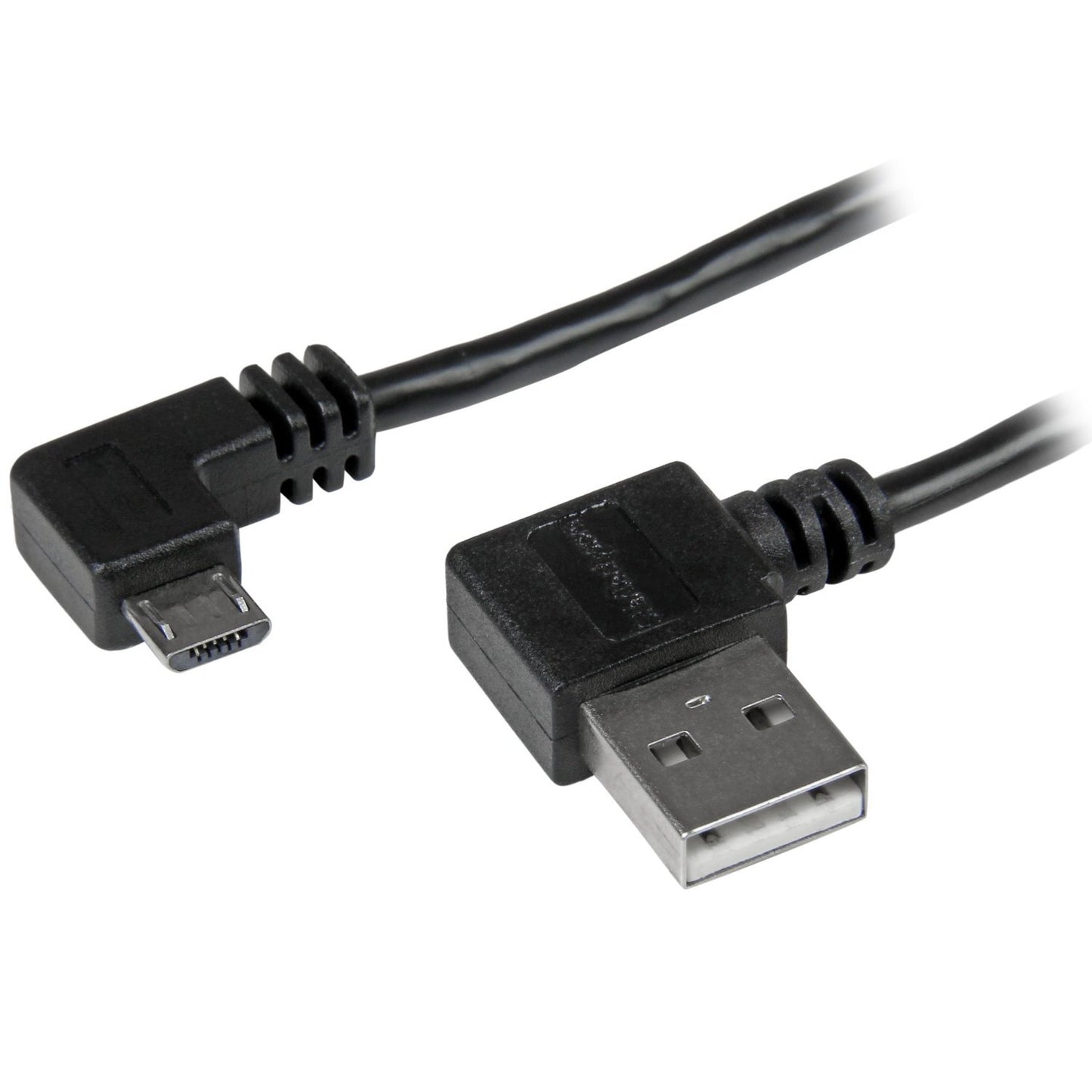 StarTech.com 1m 3 ft Micro-USB Cable with Right-Angled Connectors - M/M - USB A to Micro B Cable - 3ft Right Angle Micro USB Cable (USB2AUB2RA1M)