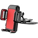 VSSMSSA Cell Phone Holder for Car, CD Slot Mount, One-Handed Operation, Compatible with iPhone14 13 12 Mini 11 Pro XR XS MAX Galaxy S20 S20+ S10 Red