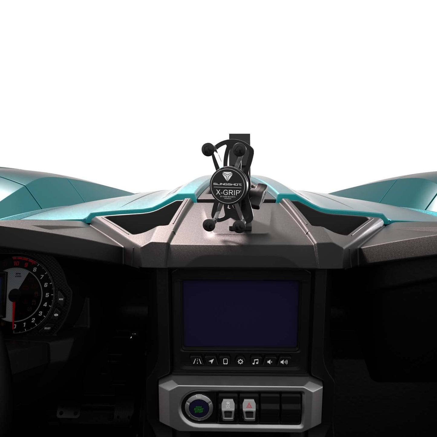 Polaris Slingshot RAM X-Grip Phone Mount, Black, Universal Smartphone Holder for Devives up to 3.25" Wide with Case, Dashboard Mount - OEM Part