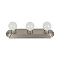 Sunlite 45000 Art Deco Style Brushed Nickel Vanity Light Fixture, 18-Inch, 3 Medium Base Sockets (Bulbs Not Included), Dimmable, UL Listed, Bathroom