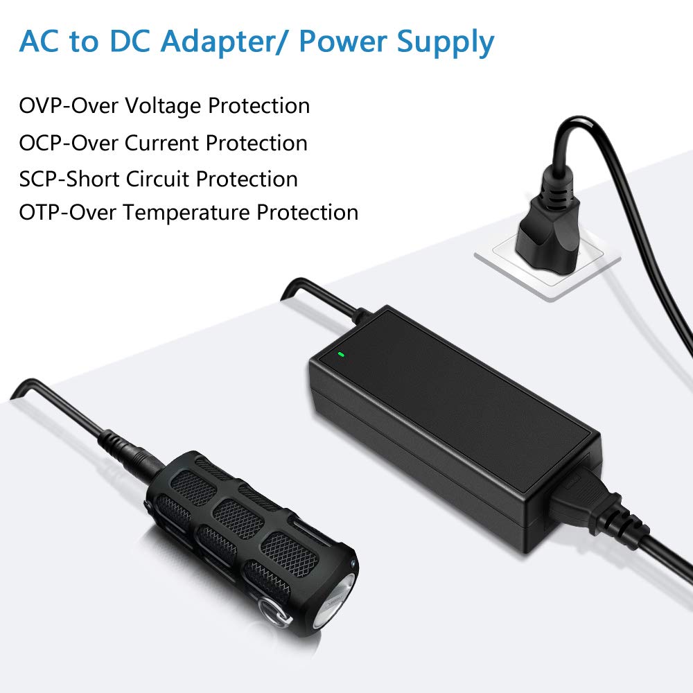 SHNITPWR 12V 5A 60W Power Supply Adapter AC DC Converter 100V~240V to 12 Volt 5 Amp Transformer 5.5x2.5mm Plug for 5050 3528 LED Strip Light 3D…