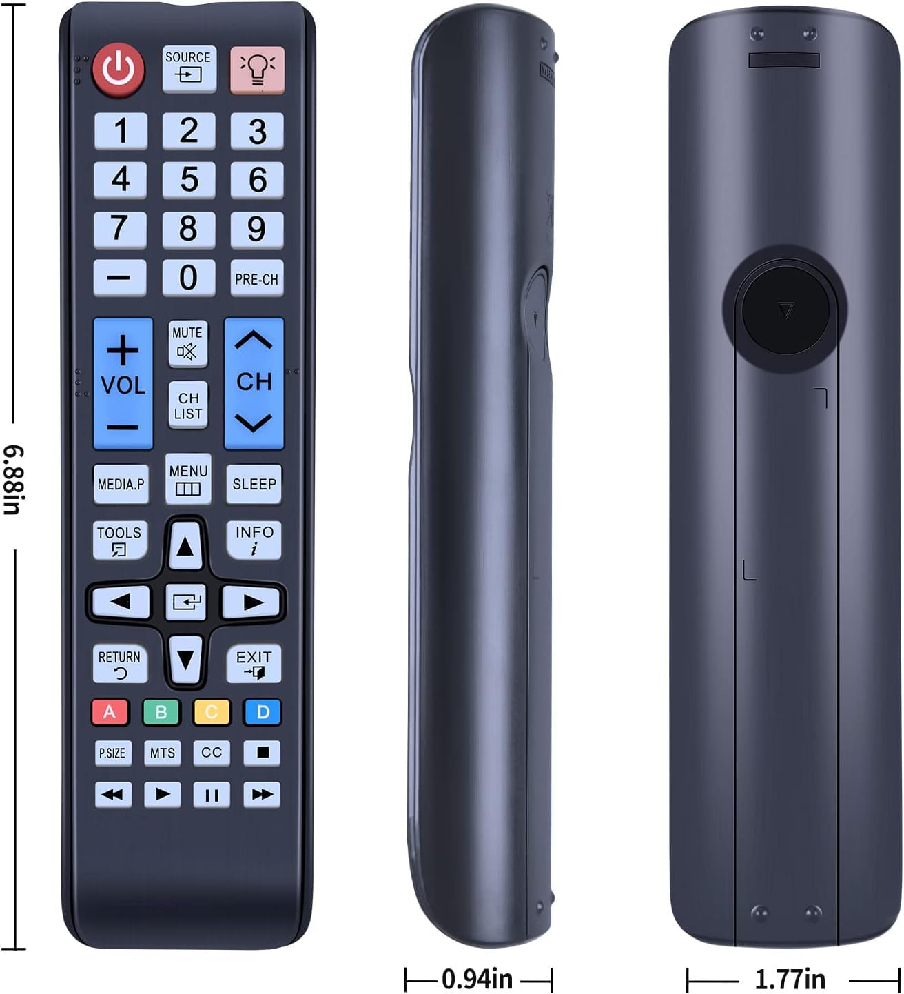 Replacement Remote Control for Samsung Smart TV UN37EH5000FXZA UN39FH5000FXZA UN50EH5000 UN40EH5050F UN40EH6000F UN46F5000AF PN43F4500AFXZA