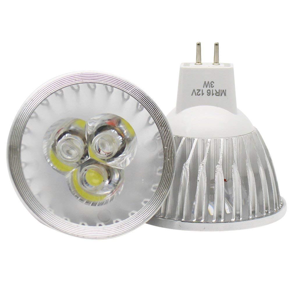 MR16 LED Light Bulbs 3W MR16 Base LED 12V 3W(20W Halogen Bulb Equivalent) Cool White LED Bulb Spotlight Bulbs for Landscape Recessed Lighting,12V Low