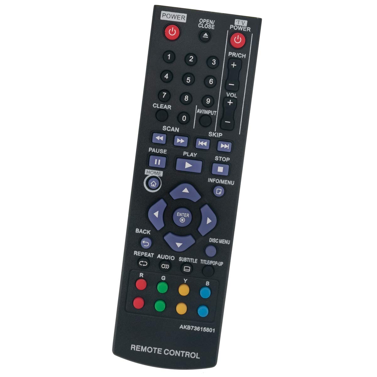 AKB73615801 Replacement Remote Control Applicable for LG BP125 BP320 BP220 BP200 BP325W BP125 BP220N BP320N BP325 BP325 BP325N BP335WN BP125N Blu-ray