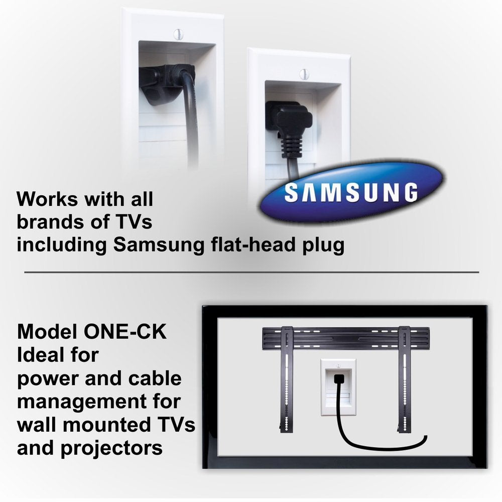 PowerBridge Solutions In Wall Cable Management PowerBridge ONE-CK-SP with PowerConnect for Wall-Mounted Flat Screen LED, LCD, and Plasma TV's
