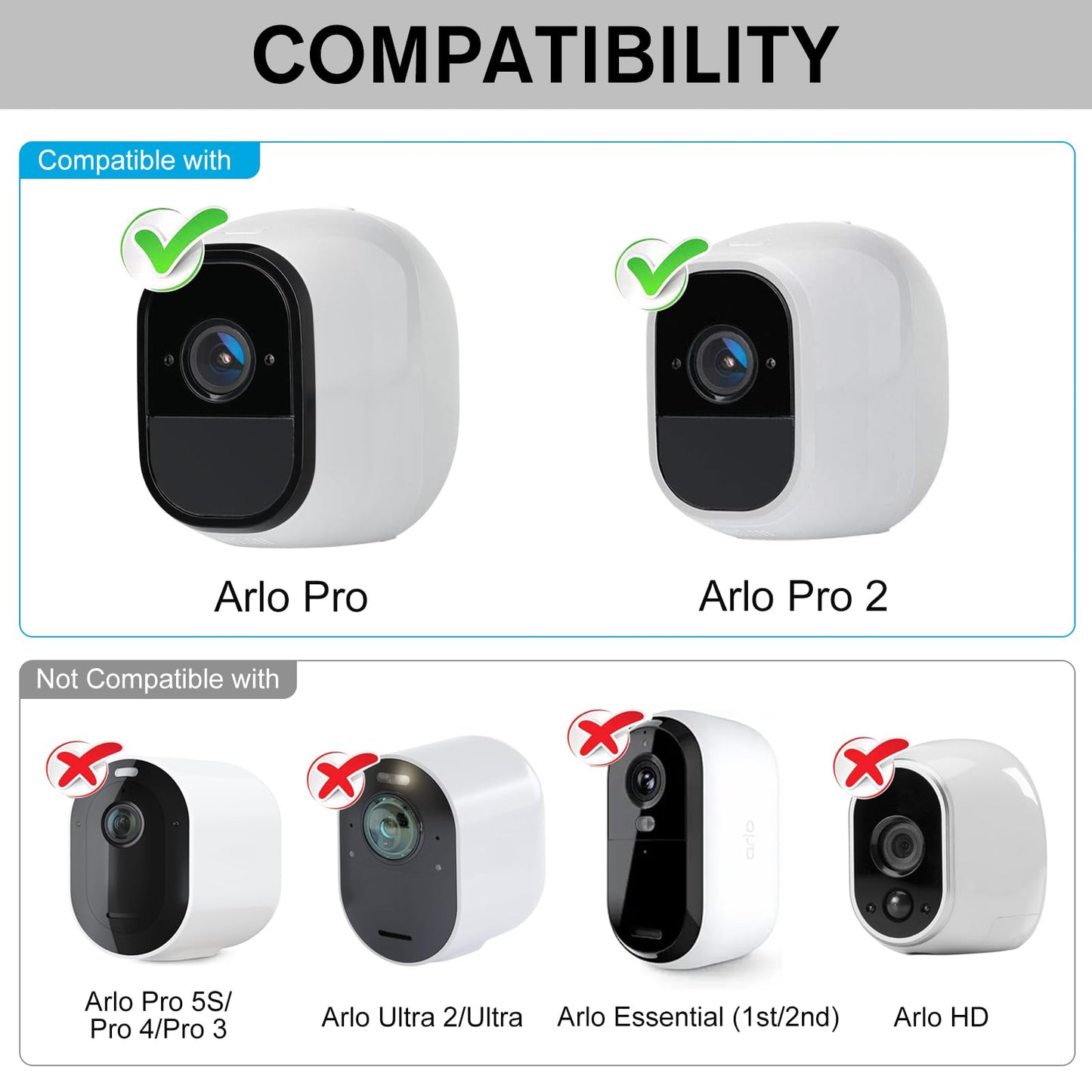 2Pack Power Cable for Arlo Pro and Arlo Pro 2, 16.4Ft/5m Weatherproof USB Cable, with Quick Charge 3.0 Power Adapter Continuously Charging Your