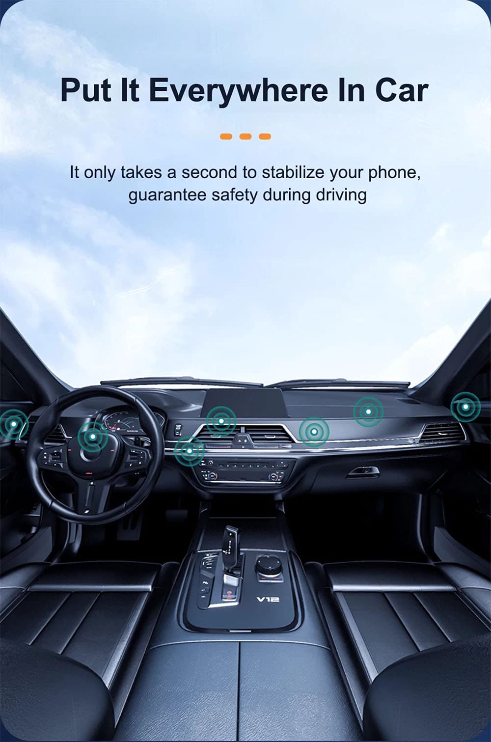 MQAPZLS Phone Holder for Car Magnetic Mount with 360° Rotation, Universal Magnet Mobile Phone Mount Dashboard Cradle?2 Pairs?, Redmi, Xiaomi, etc