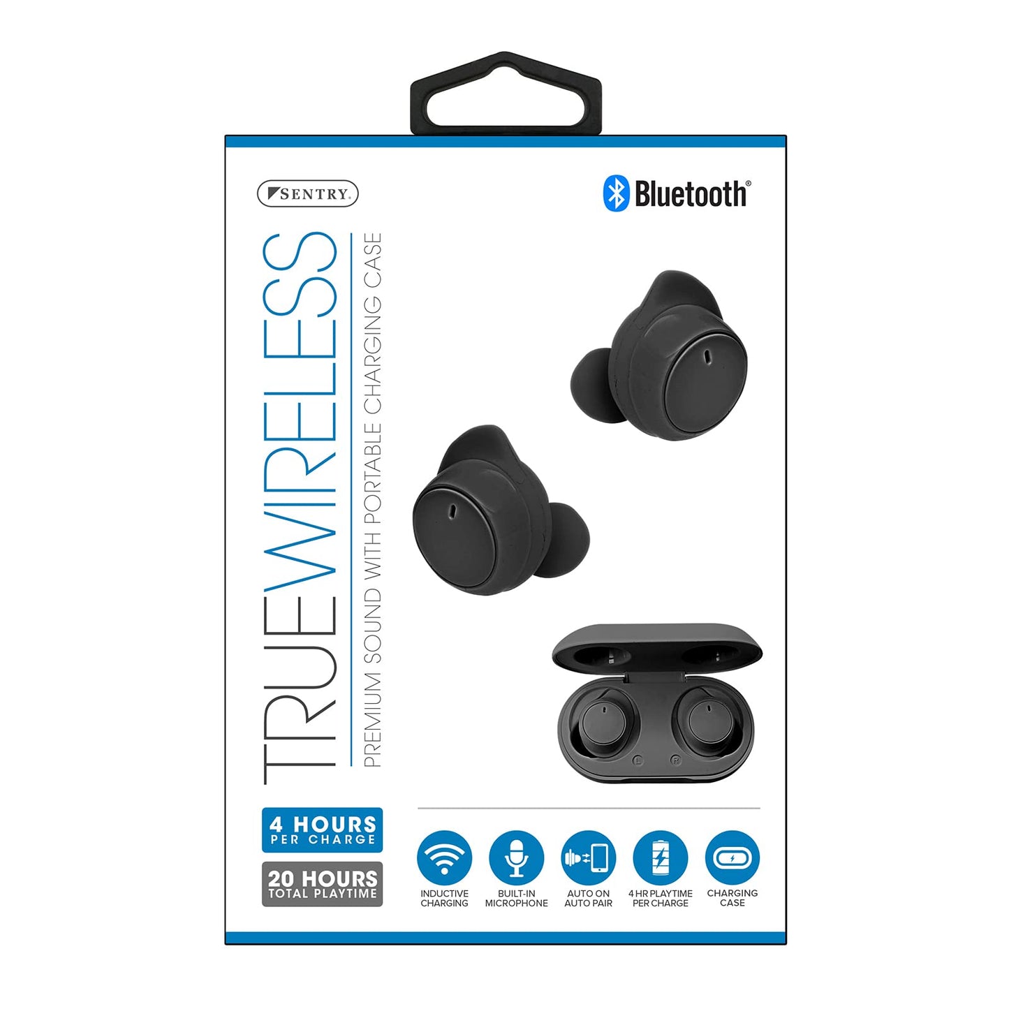 SENTRY BLWBT980B Earbuds True WRLSS DOT W CHRG CSE Black