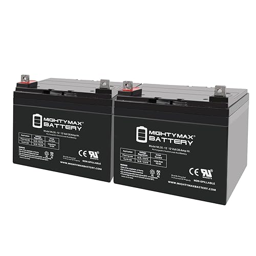 Mighty Max Battery, ML35-12 - 12 Volt 35 AH SLA Battery - Pack of 2