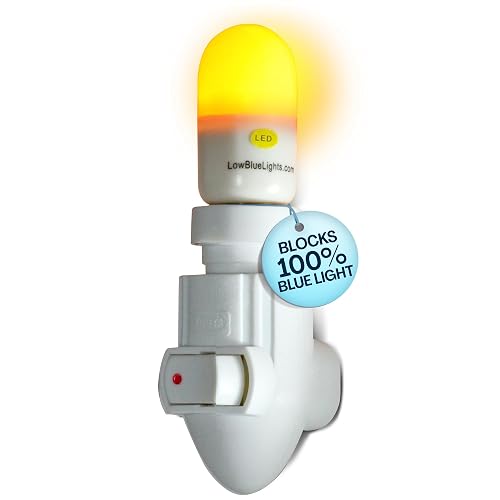 LowBlueLights Amber Night Light Plug in, 120V E12 Blue Light Free Bulb