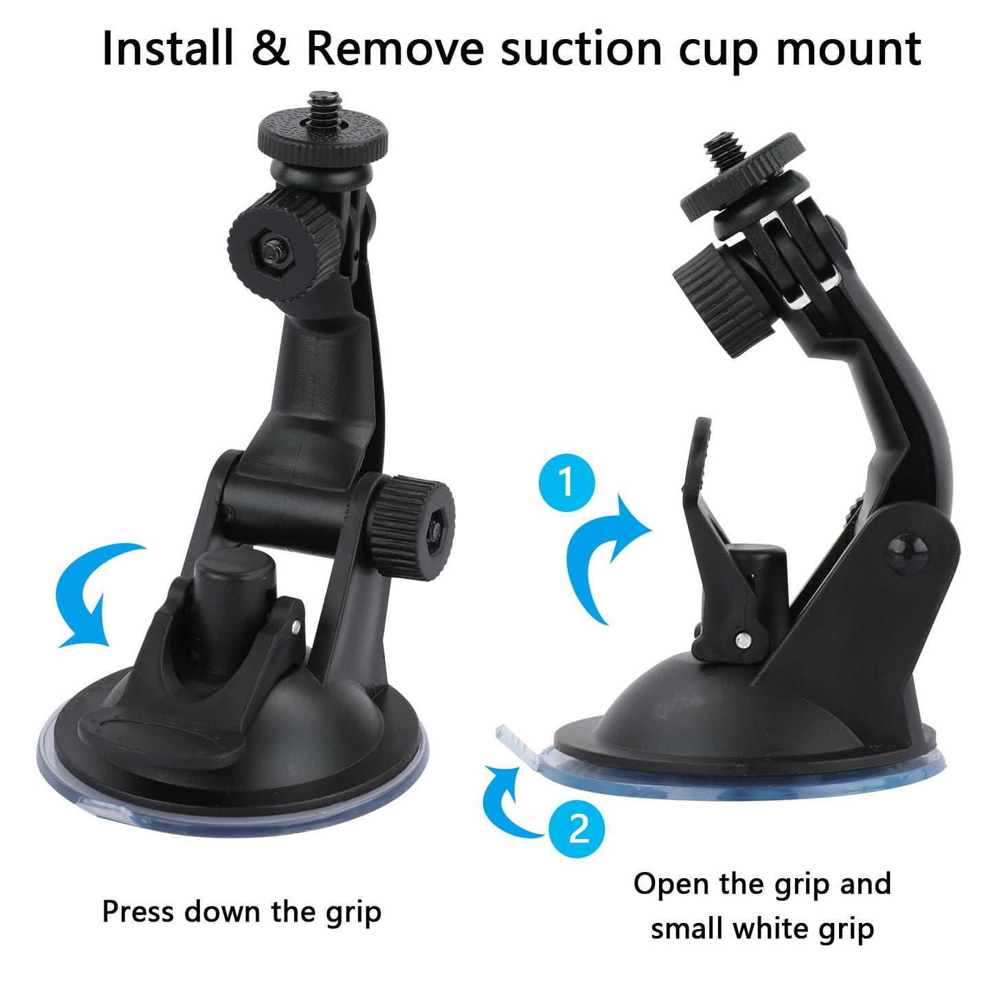Suction Cup Mount Compatible with Gopro Hero 13 12 11 10 9 8/AKASO EK7000/Brave 4/Brave 7/V50X/Insta360 x5 x4/ODDV/DJI Osmo Action 5