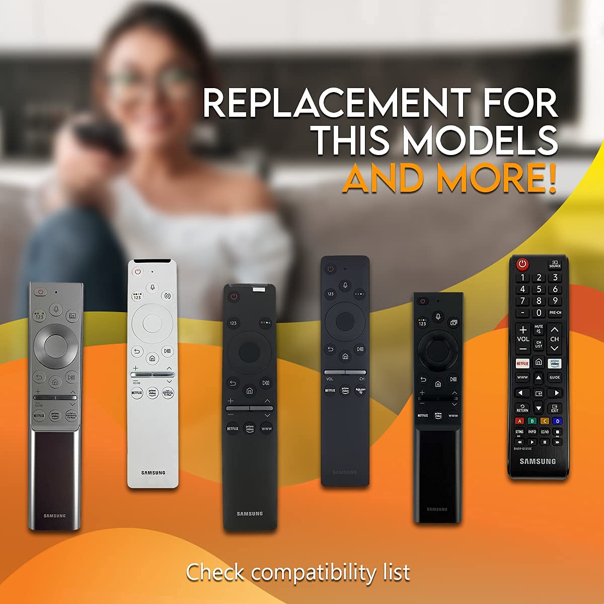 Samsung Remote Control (BN59-01363A) for Select Samsung TVs - Black (Renewed)
