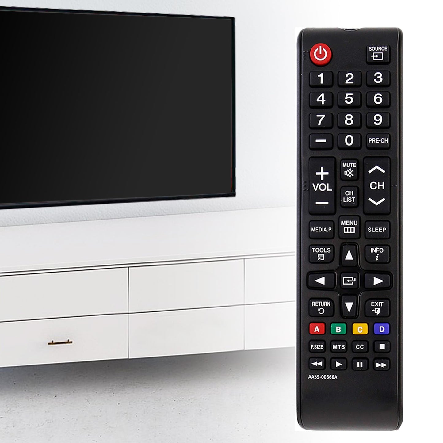 AA59-00666A Replaced Remote fits for Samsung TV UN32EH4003V UN40ES6003F LH32HDBPLGA UN32EH4003FXZA UN39EH5003FXZA UN60EH6003FXZAHH01 H32B H40B H46B