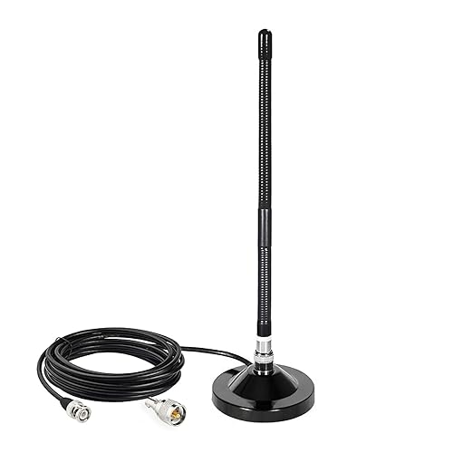 Bingfu Magnetic Base CB Antenna 27MHz with BNC & PL259 Male Connector for Cobra Midland Uniden Maxon President Handheld Portable CB Radio, Mobile