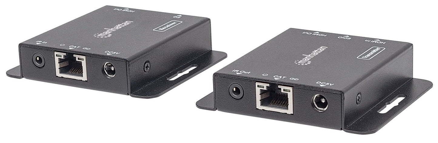 Manhattan 1080p HDMI Over Ethernet Extender Kit, Up to 50 m (164 ft.) with Single Cat6 Cable, Tx & Rx Modules, IR Support