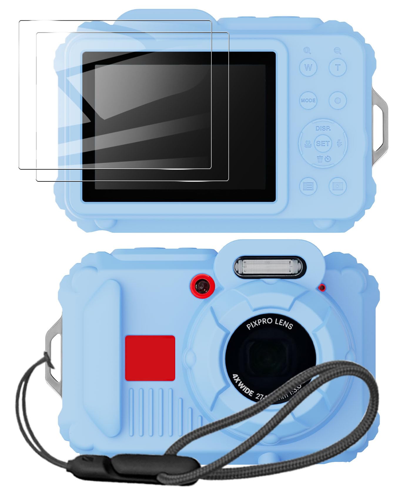 TUOOUT Silicone Protective case for Kodak Pixpro wpz2 Digital Cameras, with Screen Protector and Lanyard, for Kodak Pixpro wpz2 Accessories -(Light