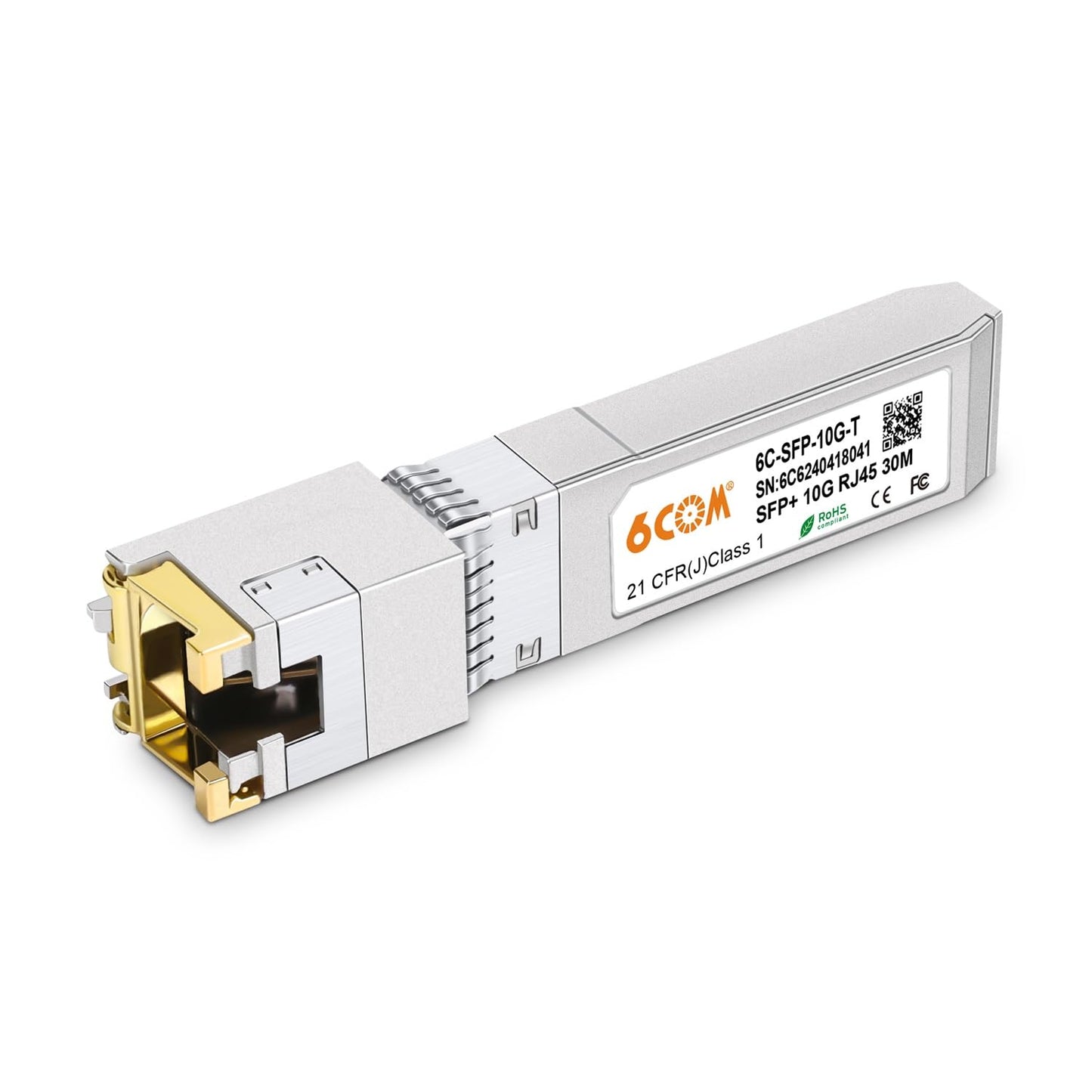 6COM 1.25G/2.5G/5G/10GBase-T SFP+ Transceiver, 10G SFP+ to RJ45 Copper Module, CAT.6a/7, up to 30 Meters, for Cisco SFP-10G-T-S, Ubiquiti