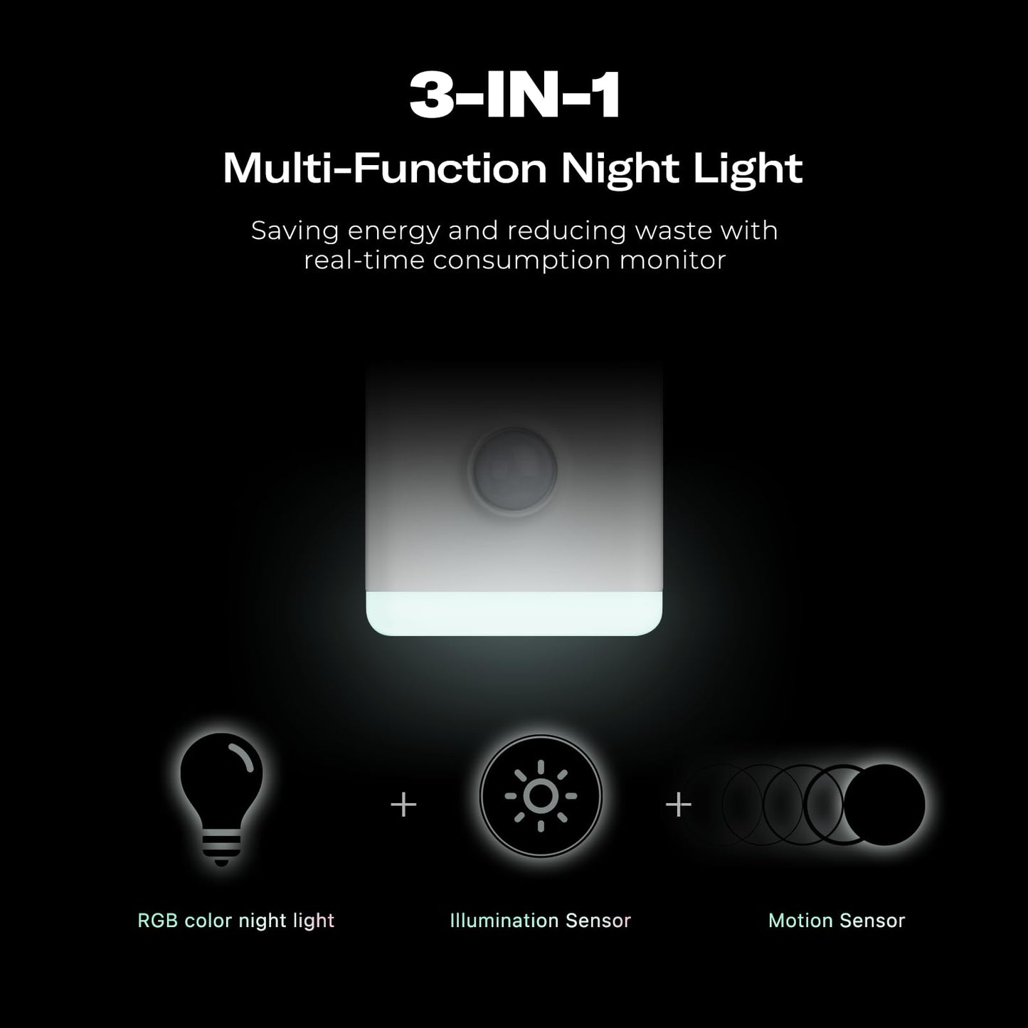 THIRDREALITY Multi-Function Night Light, Zigbee Repeater, 3-in-1 Combines a Motion Sensor, a Illumination Sensor and RGB Color Night Light, 1-100%
