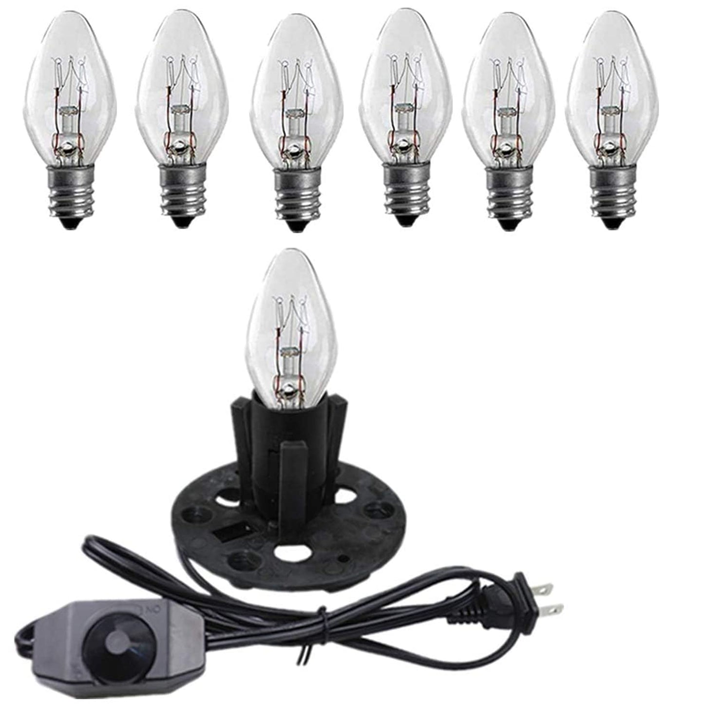 Himalayan Salt Lamp Cord, with Dimmer Switch ,Christmas Bulb,Salt Lamp Cord with Dimmer Control and Base Assembly,5 Feet ,E12 Base for Himalayan Salt