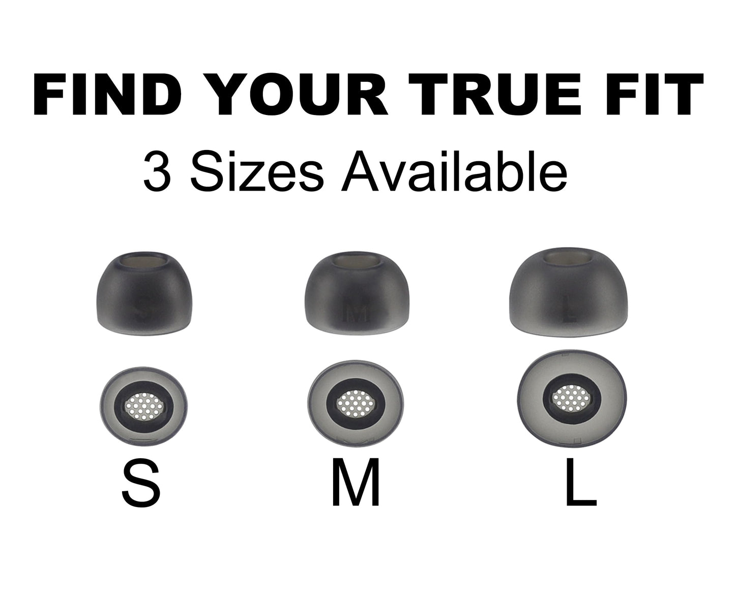 XMTYAN Replacement Ear Tips Compatible with JBL Tune Buds 2, Soft Silicone Eartips with Portable Storage Box (6, Black, S/M/L)