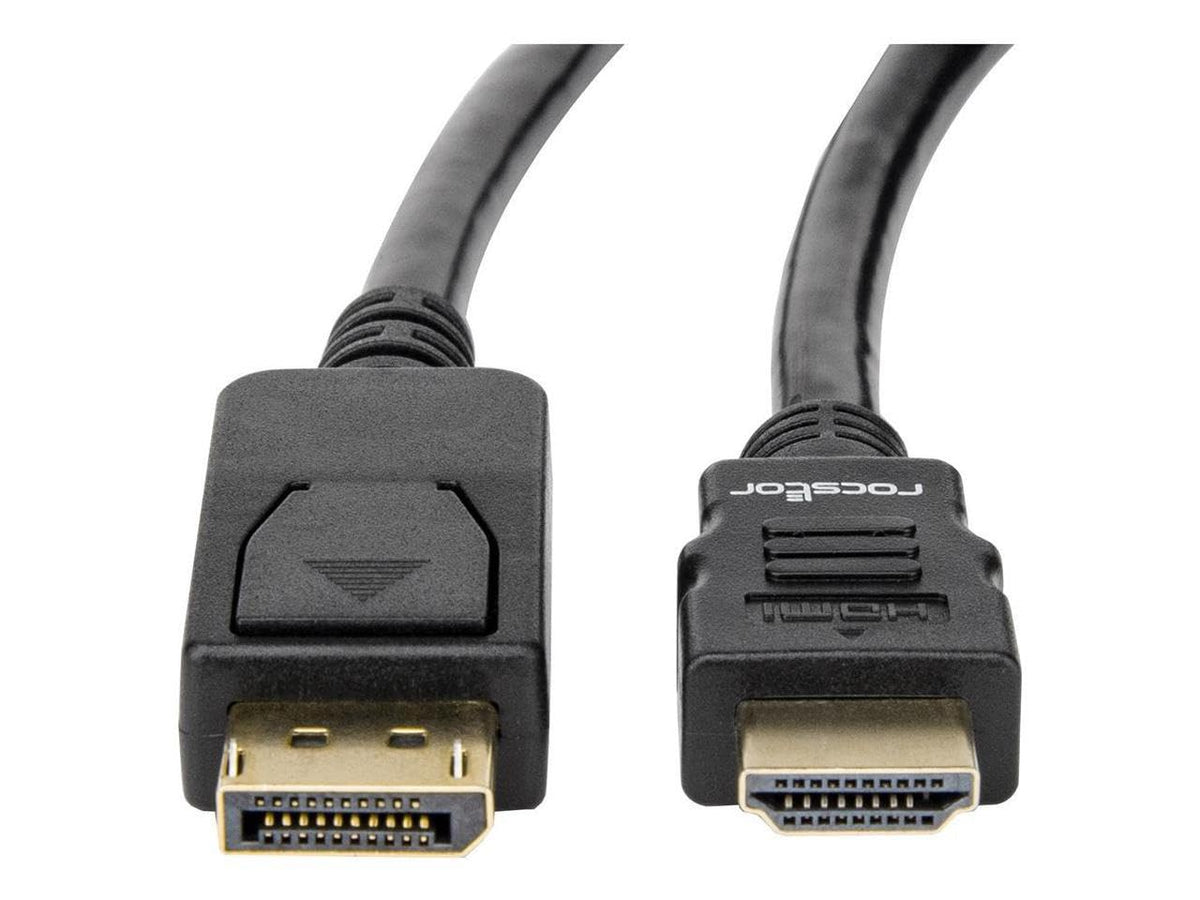 Rocstor Displayport to Hdmi Convertor Cable 4K - Hdmi Male - Displayport Male - 10 Ft (3