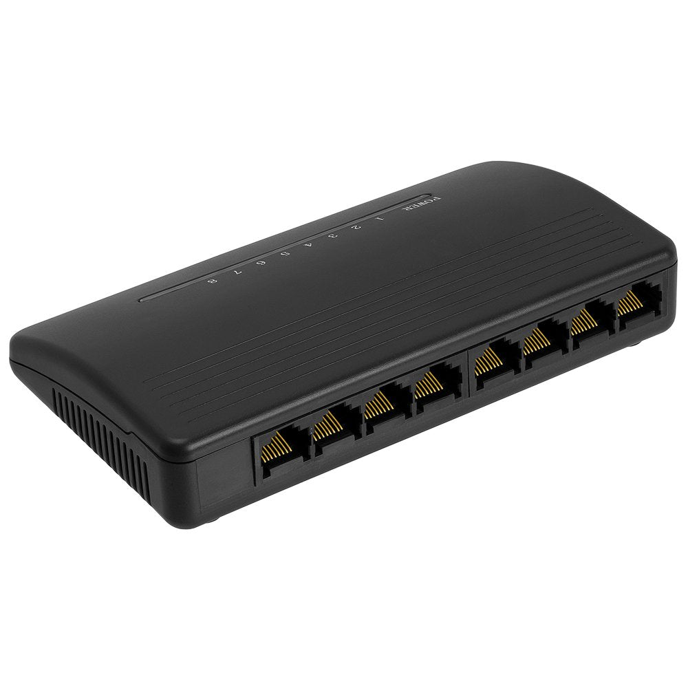 Cmple 8-Port 10/100 Mbps Fast Ethernet Network Switch RJ45 Ethernet Hub, Plug-and-Play, Fanless Quiet Design (1251-N)
