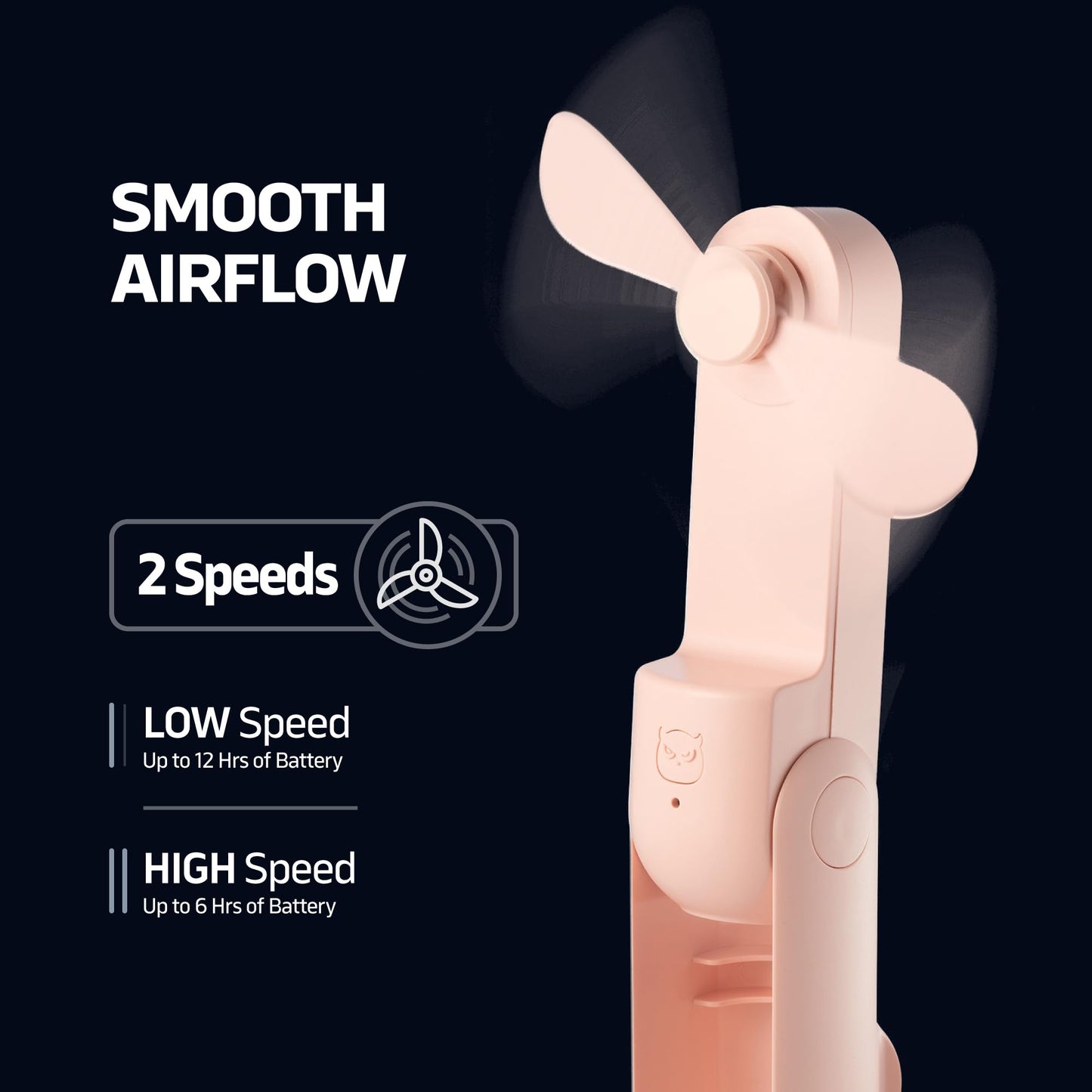 Handheld Mini Fan, 2 Speed Portable Fan, Rechargeable Hand Fan With Power Bank, Pink Personal Fan For Women & Kids, Quiet Table & Desk Fan For Office