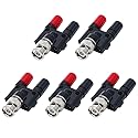 Hxchen 5Pcs BNC Male to Dual 4mm Banana Female Jack Coaxial Binding Post Adapter Connector