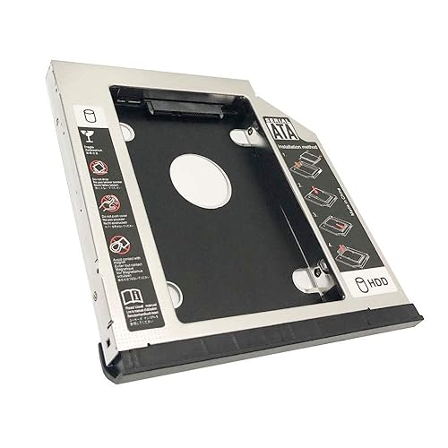 2nd HDD SSD Hard Drive Optical Bay Frame Caddy Tray for Lenovo Thinkpad L430 L530 with Bezel Front Cover and Mounting Metal Bracket
