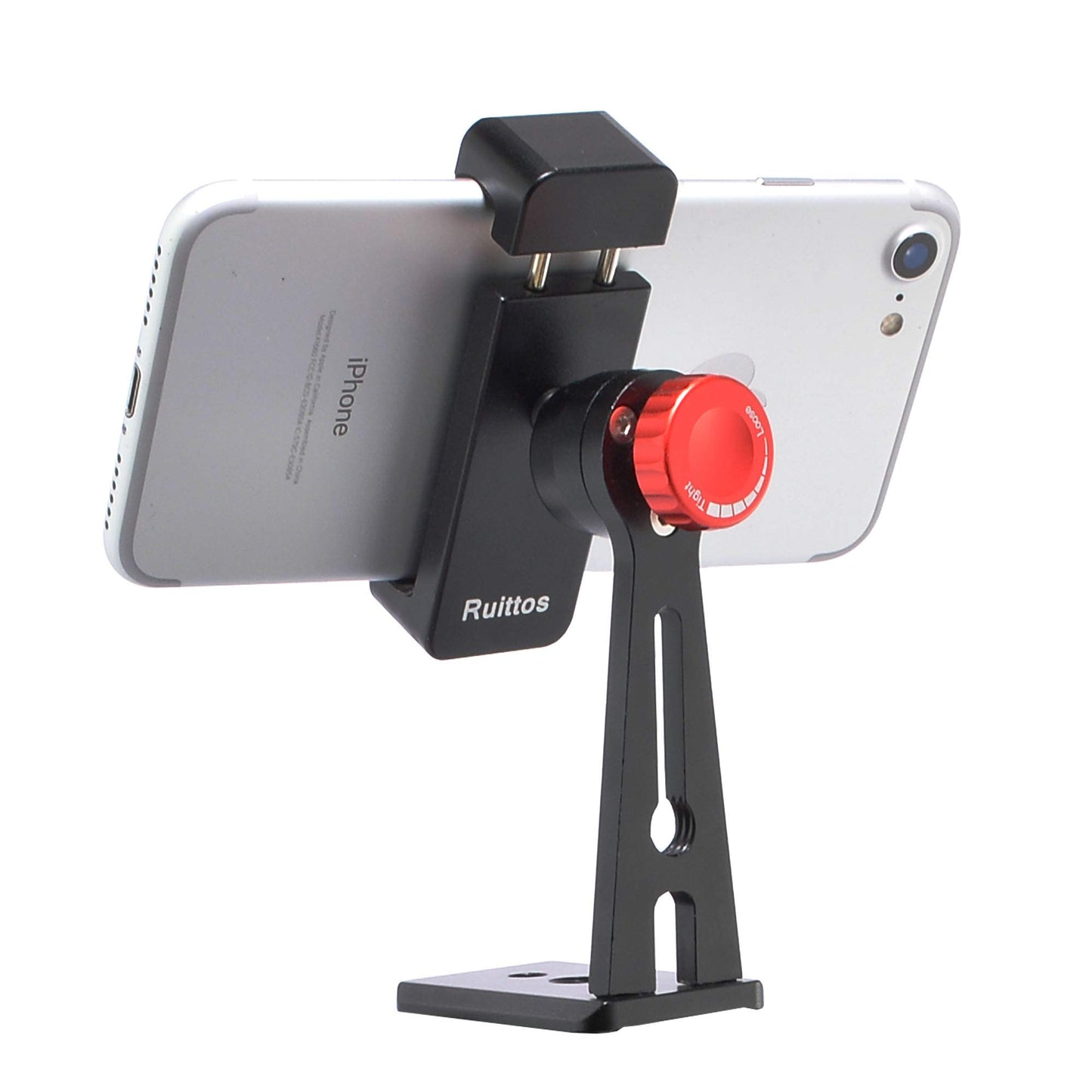 Ruittos Phone Holder for Tripod, Metal Cellphone Tripod Adapter 360 Degree Rotation Vertical Video Smartphone Bracket Clip Compatible with iPhone X XS