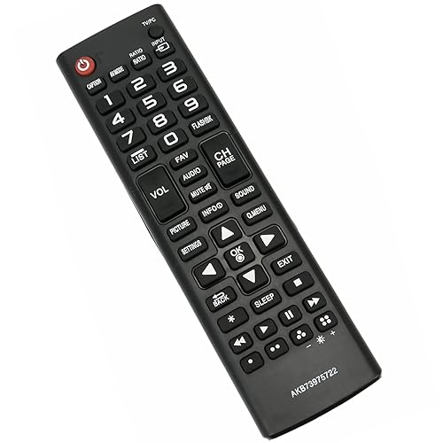 AKB73975722 TV Remote Control Replacement fit for LG LED HDTV 22LB4510 22LH4530 24LF4520 29LB4510 28LF4520 28LF4520WU 28LF4520-WU 24LB4510-PU 24LB451B