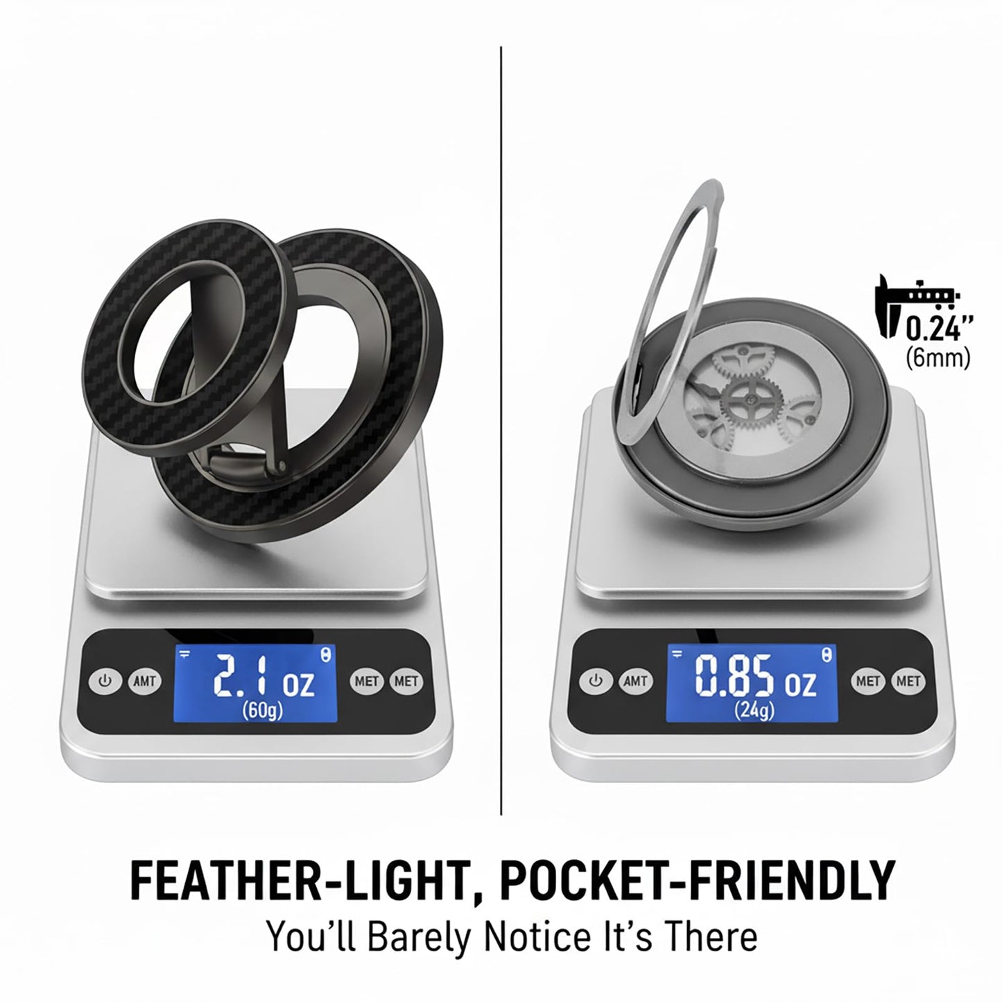 Planetary Gear Fidget Grip for MagSafe, Kinetic Art EDC Gadget, Mechanical Ring Stand with ASMR Clicks, Cool Tech Gift for iPhone 17-12 Series
