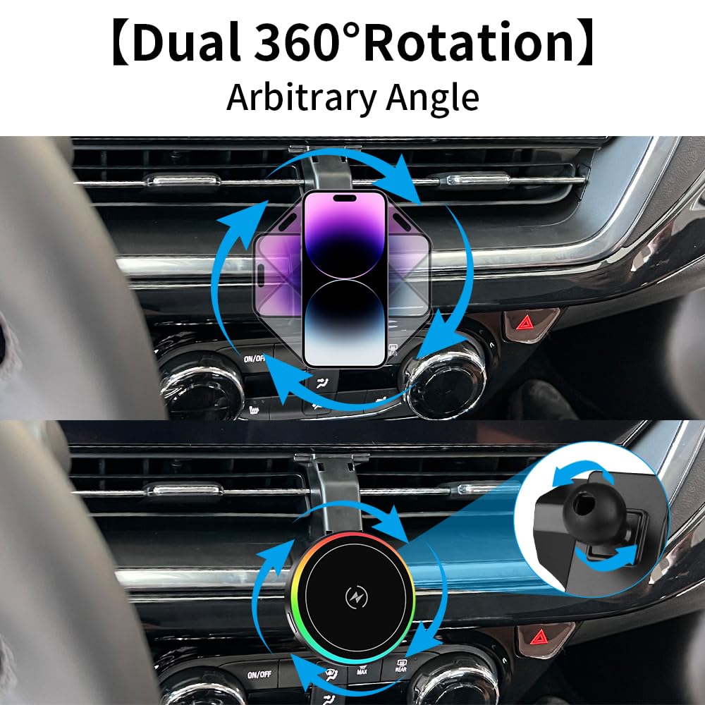 LUNQIN Car Magnetic Phone Mount for Chevrolet Chevy Trax 2024 2025 2026 Auto Interior Accessories Best Cellphone Holder Fast 15W Wireless Charger Cell