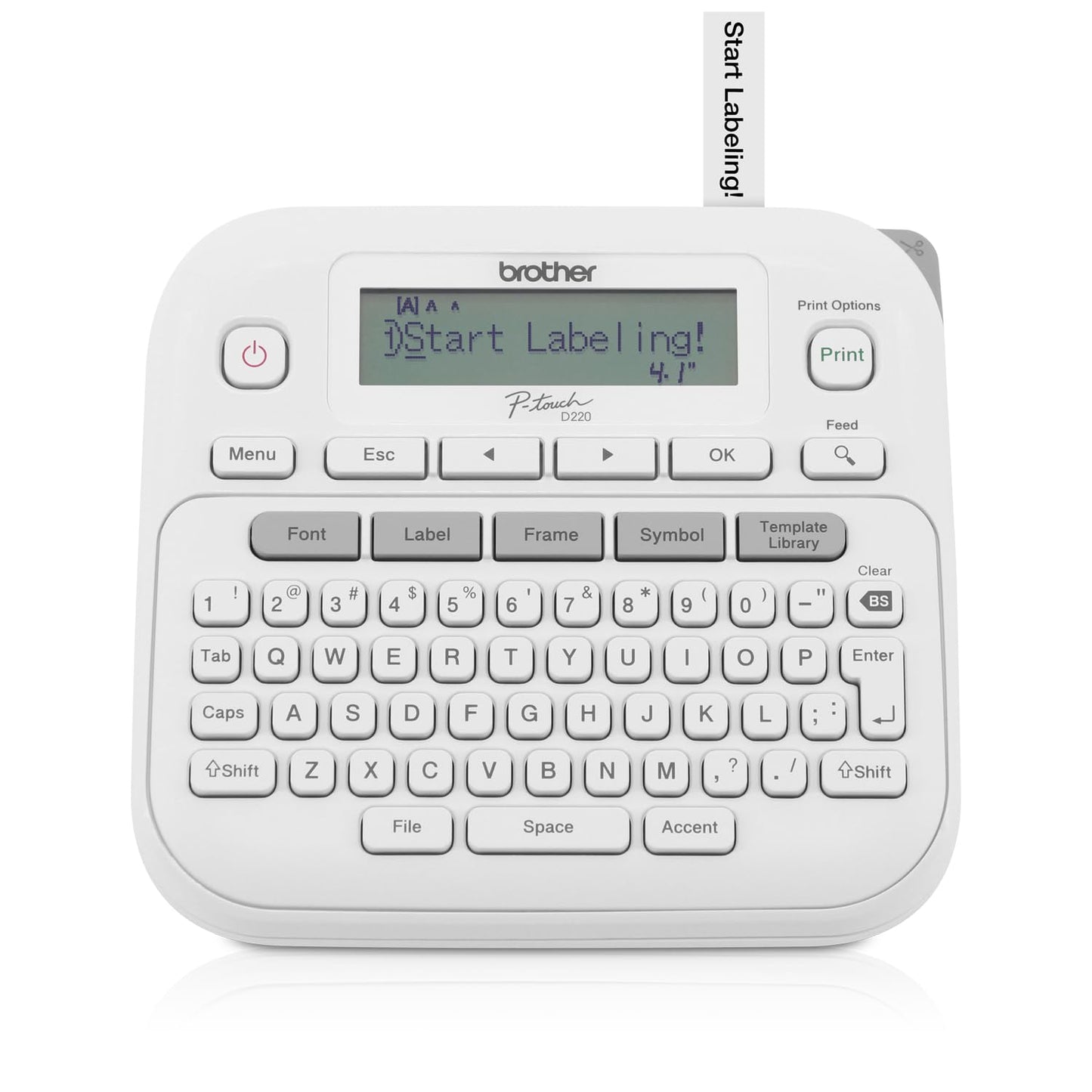 Brother P-Touch Label Maker, PTD220, Thermal, Inkless Printer for Home & Office, Portable & Lightweight, QWERTY Keyboard, One-Touch Keys & 25 Pre-Set