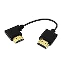 PNGKNYOCN 15CM HDMI Male to Male Short Cable, 90 Degree Leftward Angle High Speed HDMI 2.0 Adapter Connector Cable Support 4k@60HZ, for Raspberry Pi