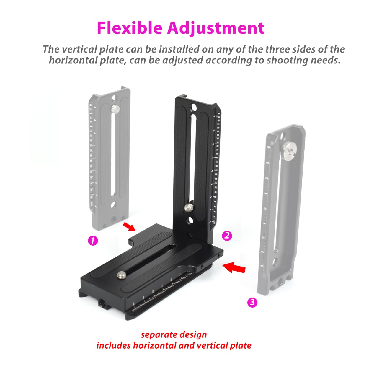 Akeipho L Bracket Vertical Mount Quick Release Plate for DJI Ronin RSC2 / RS2/ RS3 / S, Zhiyun Weebill S Gimbal, DSLR Camera, Tripod, Monopod