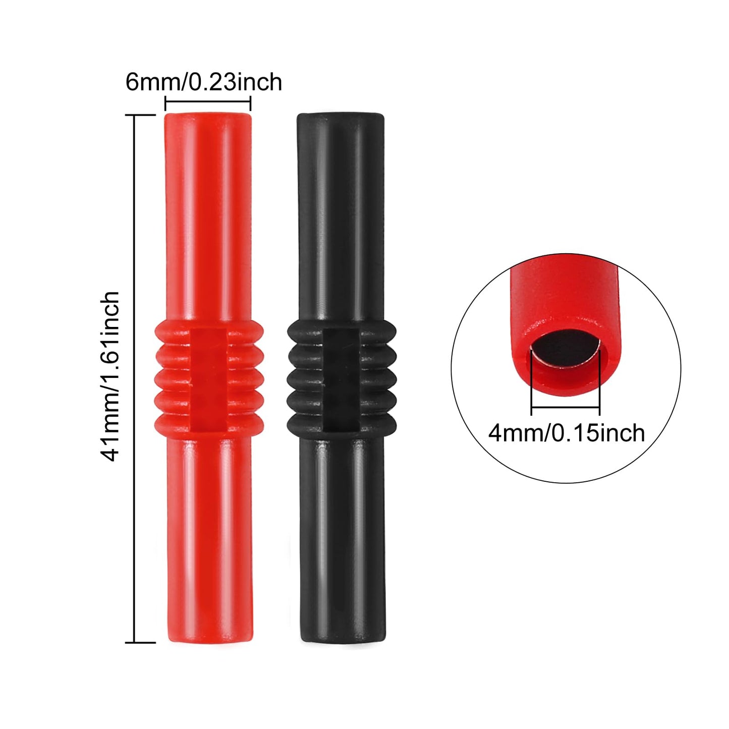 32PCS Banana Plug Jack Socket Connectors 4mm Insulated Female to Female Banana Socket Connector for 4MM Banana Plug Extension Adapter(Red and Black)