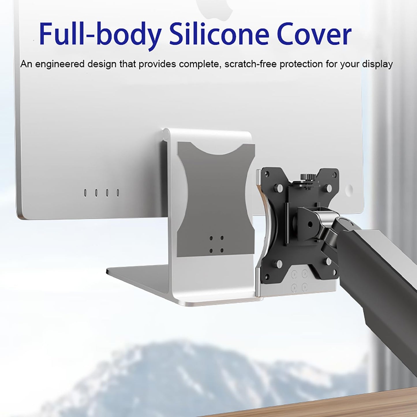 VESA Mount Adapter for Apple Studio Display 27-inch, Aluminum Alloy Bracket with Silicone Cover, 75x100mm Mounting Plate, No Need to Remove Stand