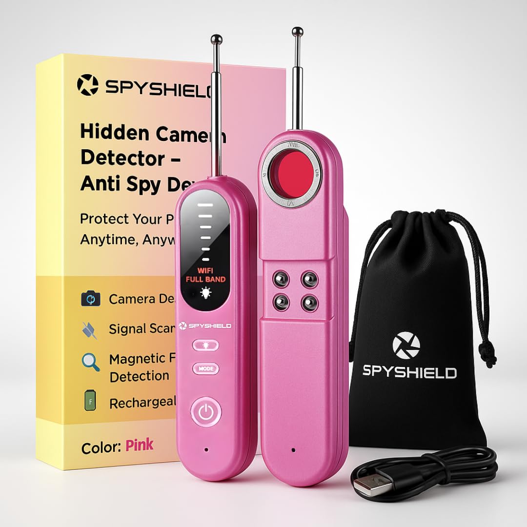 SpyShield Hidden Camera Detector & RF Bug Detector - Anti-Spy Wireless Signal Scanner for Travel, Hotel & Home, GPS Tracker Detection Tool for Car