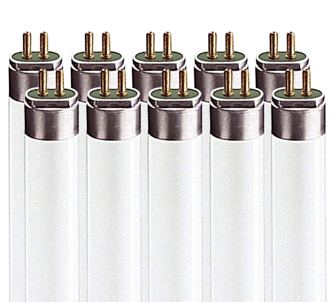 LUXRITE LR20765 (10-Pack) 54-Watt 4 FT T5 High Output Fluorescent Tube Light Bulb, Daylight 6500K, 4200 Lumens, G5 Mini Bi-Pin Base