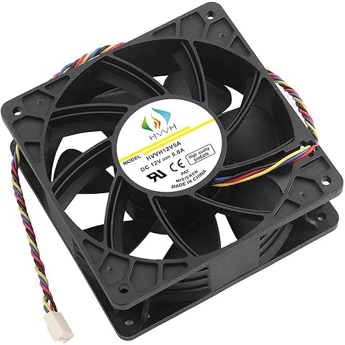 HVVH Dual Ball Bearings High Speed Durable 4 Pin DC 12V 5A 7000 RPM Cooling Fan Brushless Replacement Case Fan for Antminer Bitmain S7 S9 D3 L3 E9 T9