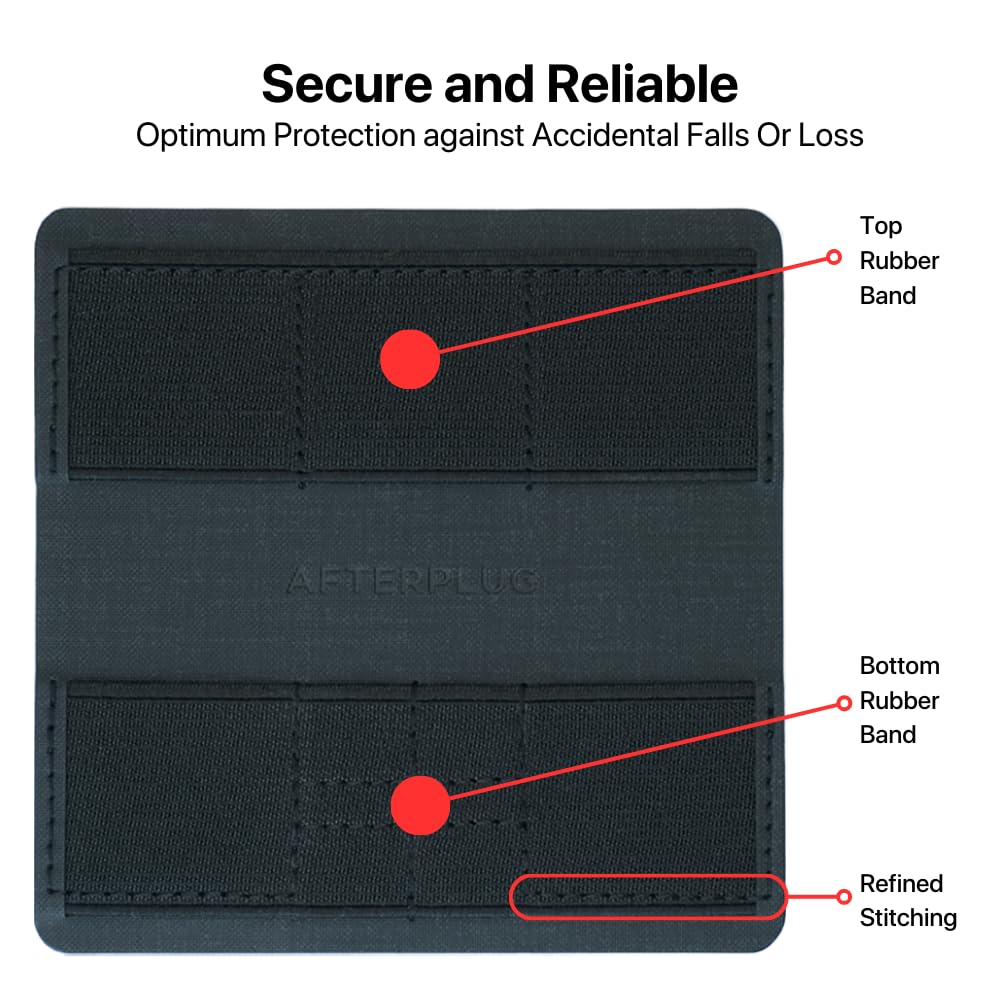 Afterplug Ultra Slim Adhesive SD & MicroSD Card Holder for Laptops, 9 Slots for 5 SD and 4 MicroSD Cards, Black