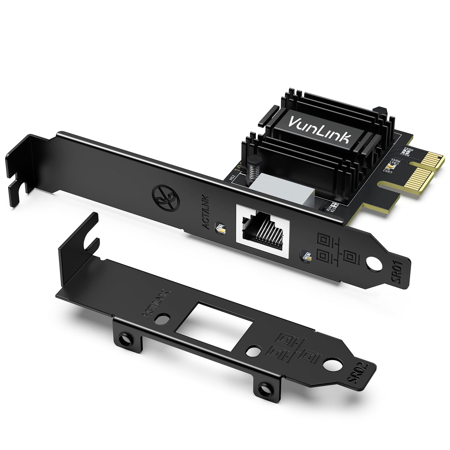 2.5Gb PCIe Network Card, VunLink Multi-Gigabit 2.5G Ethernet Card, Realtek RTL8125B LAN Adapter, 2.5Gbps/1Gbps/100Mbps NIC Card for Desktop PCs