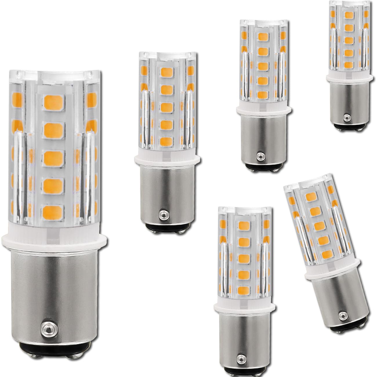 12V BA15D LED Bulb 1076 1142 1176 S8 3W 300Lm 2700K Warm White,DC Bayonet Double Contact Base, AC10-18Volt & DC10-30 Volts, Interior RV Camper Marine